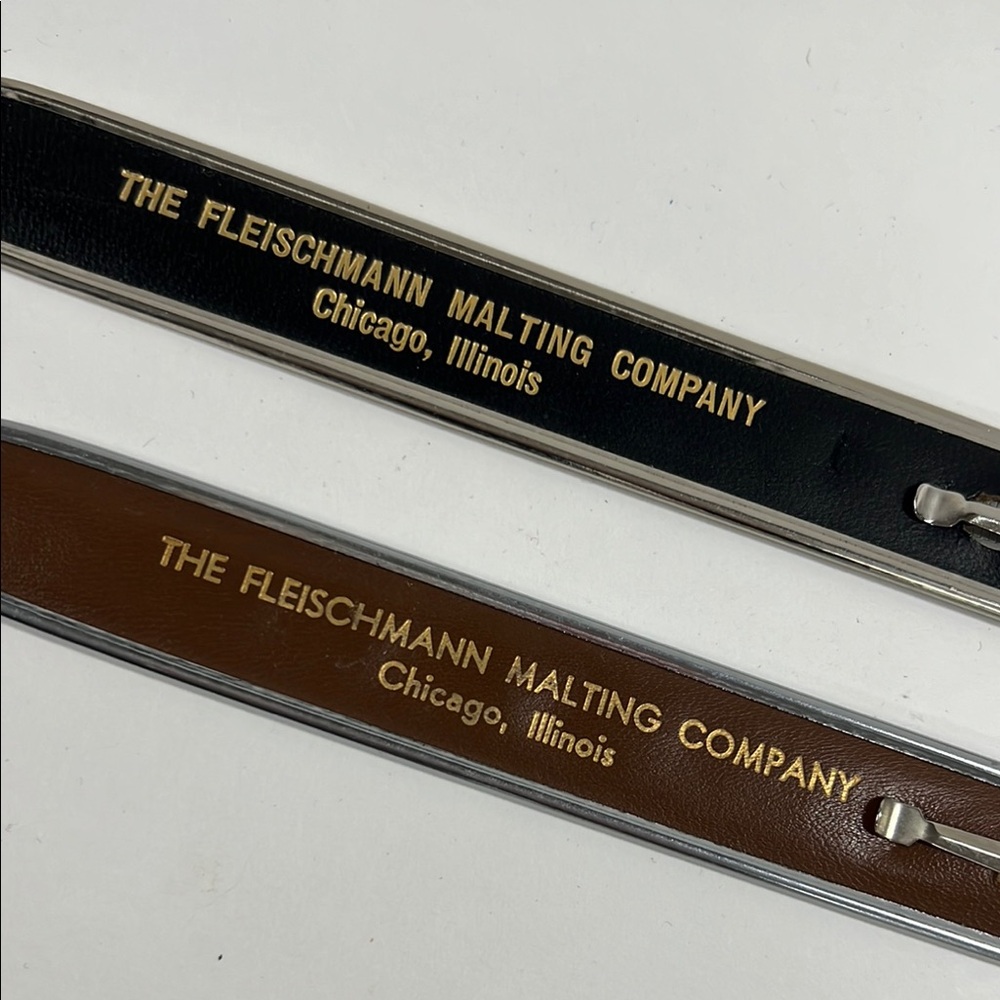 The FLEISCHMANN  Malting Company pocket ruler,Brown and Black leather Chicago